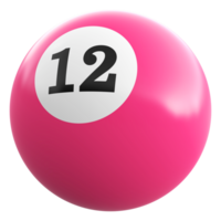 12 número 3d pelota rosado png