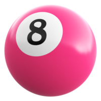 8 numero 3d palla rosa png