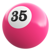 35 numero 3d palla rosa png