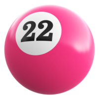 22 number 3d ball pink png