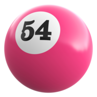 54 numero 3d palla rosa png