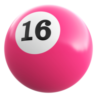 16 numero 3d palla rosa png