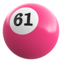 61 número 3d bola Rosa png