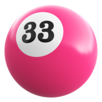 33 numero 3d palla rosa png