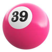 39 número 3d bola Rosa png