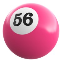56 número 3d pelota rosado png