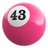 43 número 3d pelota rosado png