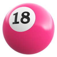 18 número 3d pelota rosado png