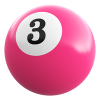 3 numero 3d palla rosa png