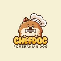 Cute dog chef logo vector