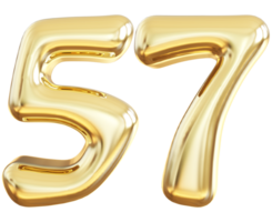 Gold 3d Nummer 57 png