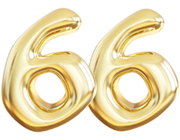 goud 3d aantal 66 png