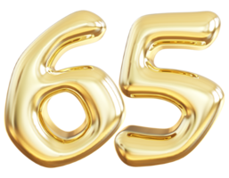 Gold 3d Nummer 65 png