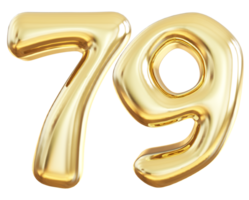 Gold 3d number 79 png