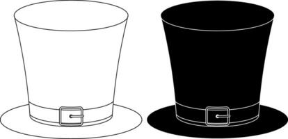 outline silhouette Leprechaun Hat icon set vector