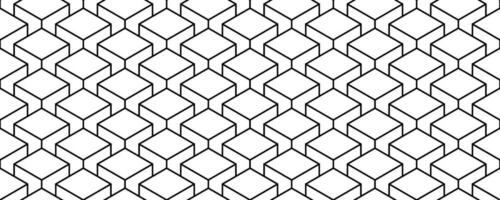 outline 3d cube seamless pattern vector