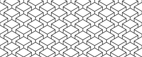 outline 3d cube seamless pattern vector