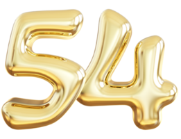 Gold 3d Nummer 54 png