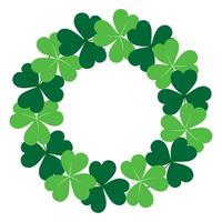 Abstract shamrock round frame border in trendy green. Copy space. Concept for St. Patrick greetings vector