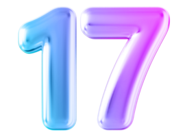 Gradient 3d number 17 png