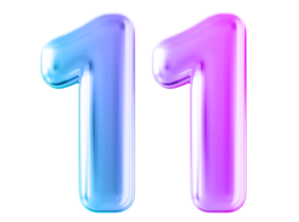 Gradient 3d number 11 png