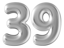 Silver 3d number 39 png