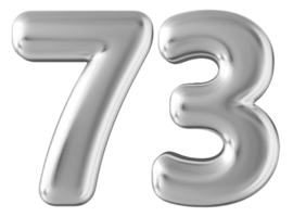 Silver 3d number 73 png