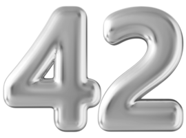 argento 3d numero 42 png