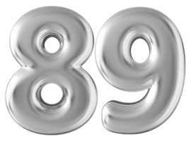 Silver 3d number 89 png