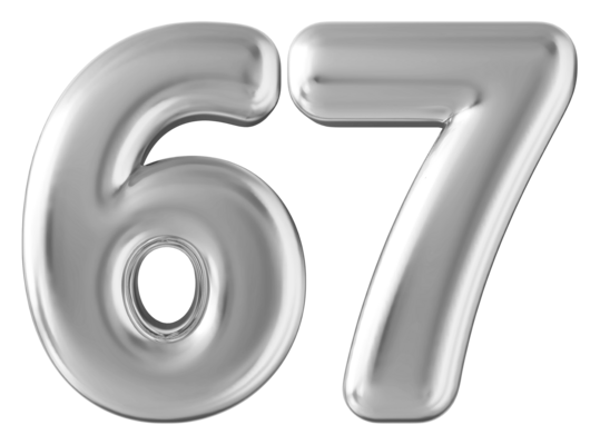 ★ Numbering★ 5003 N23SG05GDF Silver 3d number 67 36304465 PNG