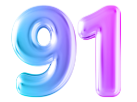 Gradient 3d number 91 png