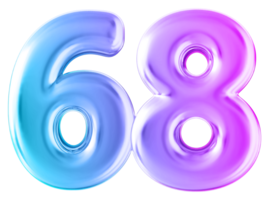 Gradient 3d number 68 png