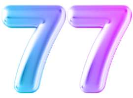 pendenza 3d numero 77 png