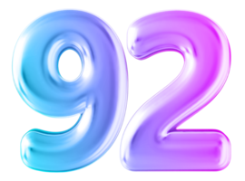 Gradient 3d number 92 png