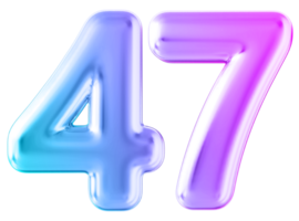 Gradient 3d number 47 png