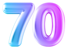 Gradient 3d number 70 png