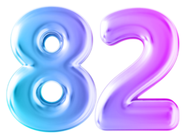 Gradient 3d number 82 png