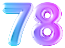 Gradient 3d number 78 png