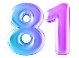 Gradient 3d number 81 png