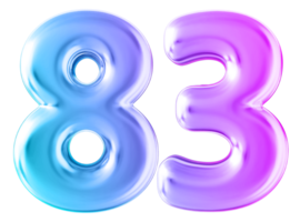 Gradient 3d number 83 png