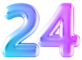 Gradient 3d number 24 png