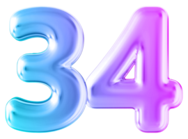 Gradient 3d Nummer 34 png