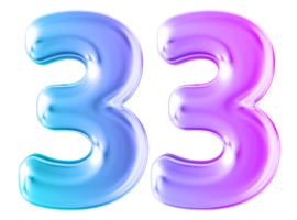 Gradient 3d Nummer 33 png