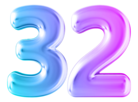 Gradient 3d Nummer 32 png