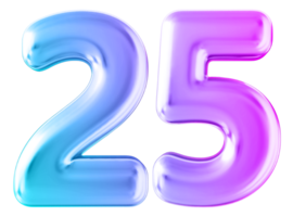 Gradient 3d number 25 png