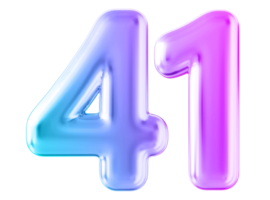 Gradient 3d number 41 png