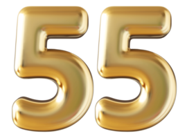 oro 3d numero 55 png