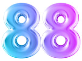 Gradient 3d number 88 png