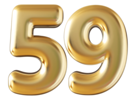 Gold 3d number 59 png