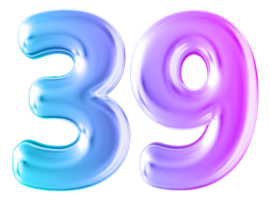 Gradient 3d number 39 png